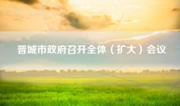 晋城市政府召开全体（扩大）会议