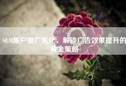 SEM账户推广优化，解锁广告效果提升的黄金策略