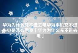 华为为什么充不进去电华为手机充不进去电是怎么回事「华为为什么充不进去电」