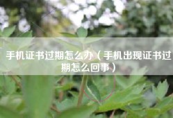手机证书过期怎么办（手机出现证书过期怎么回事）