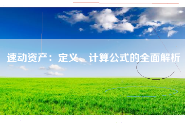 速动资产：定义、计算公式的全面解析
