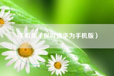 手机版（保时捷华为手机版）